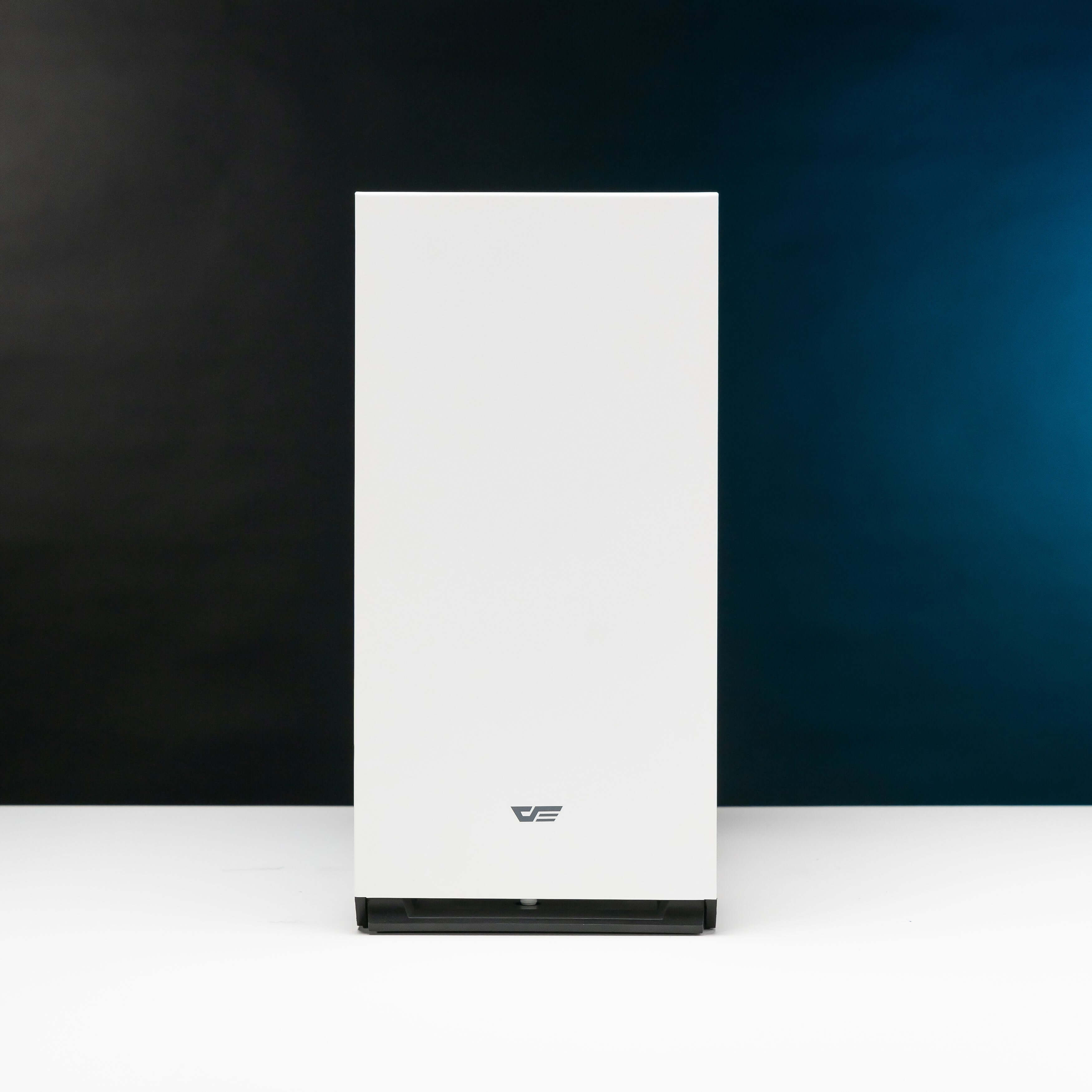The front perspective of the KUDAN: LVL 1 Gaming PC showcases the stylish DarkFlash DLM22 Black case.