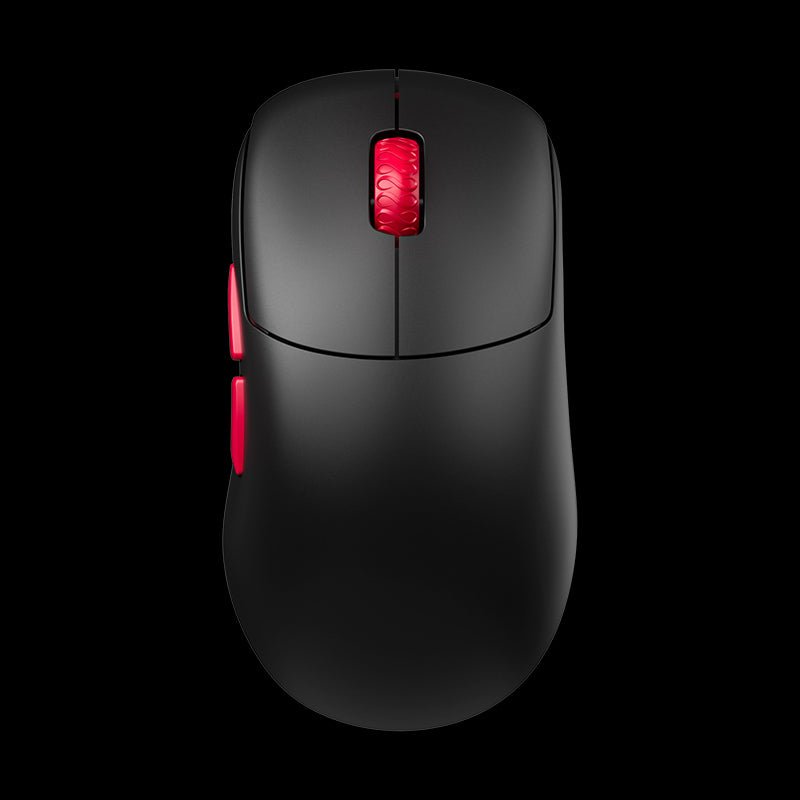 LAMZU Thorn V2 gaming mouse in Black Red, top view