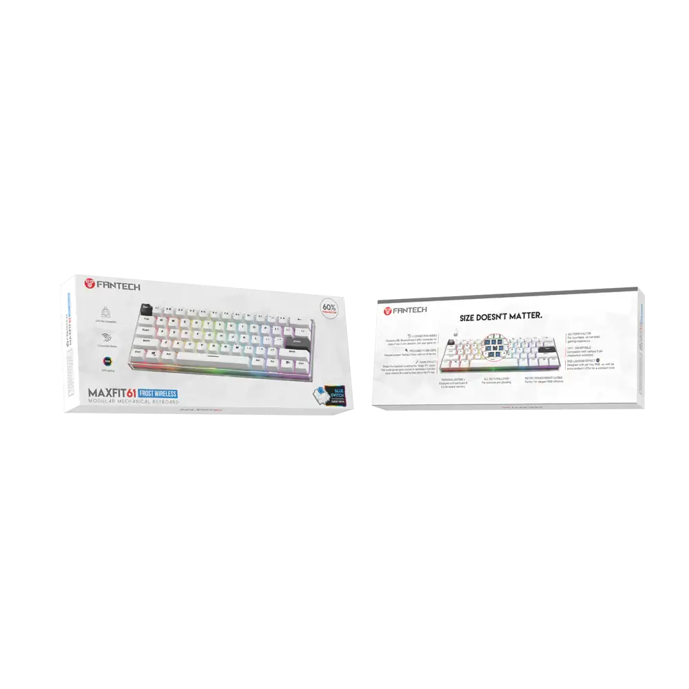 Fantech 60% RGB Mechanical Keyboard Frost (MAXFIT61)