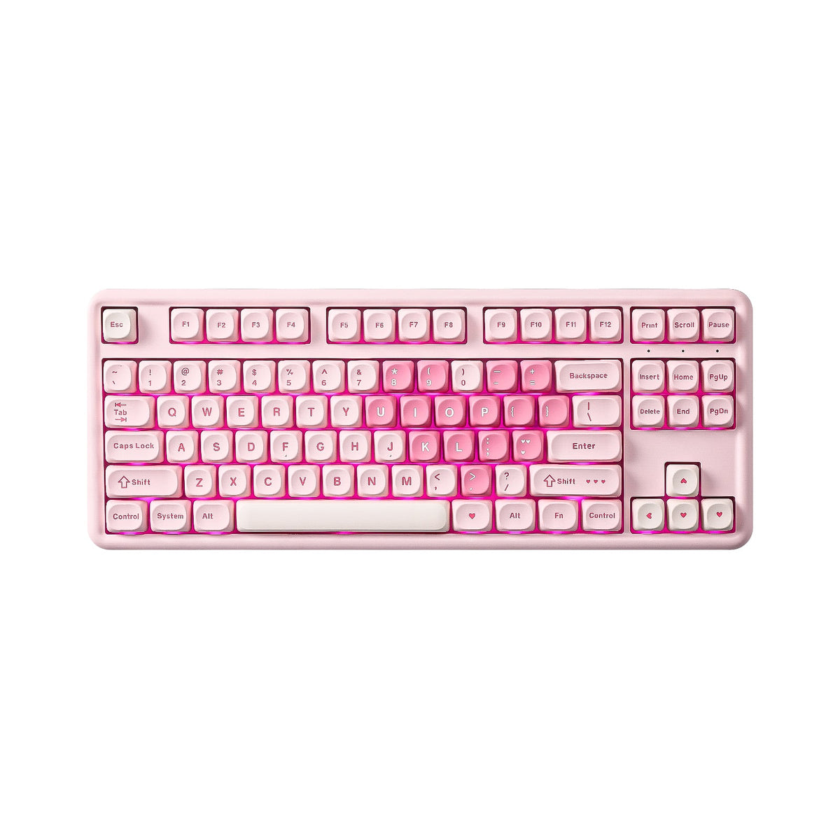 YUNZII B87 in Pink, top view