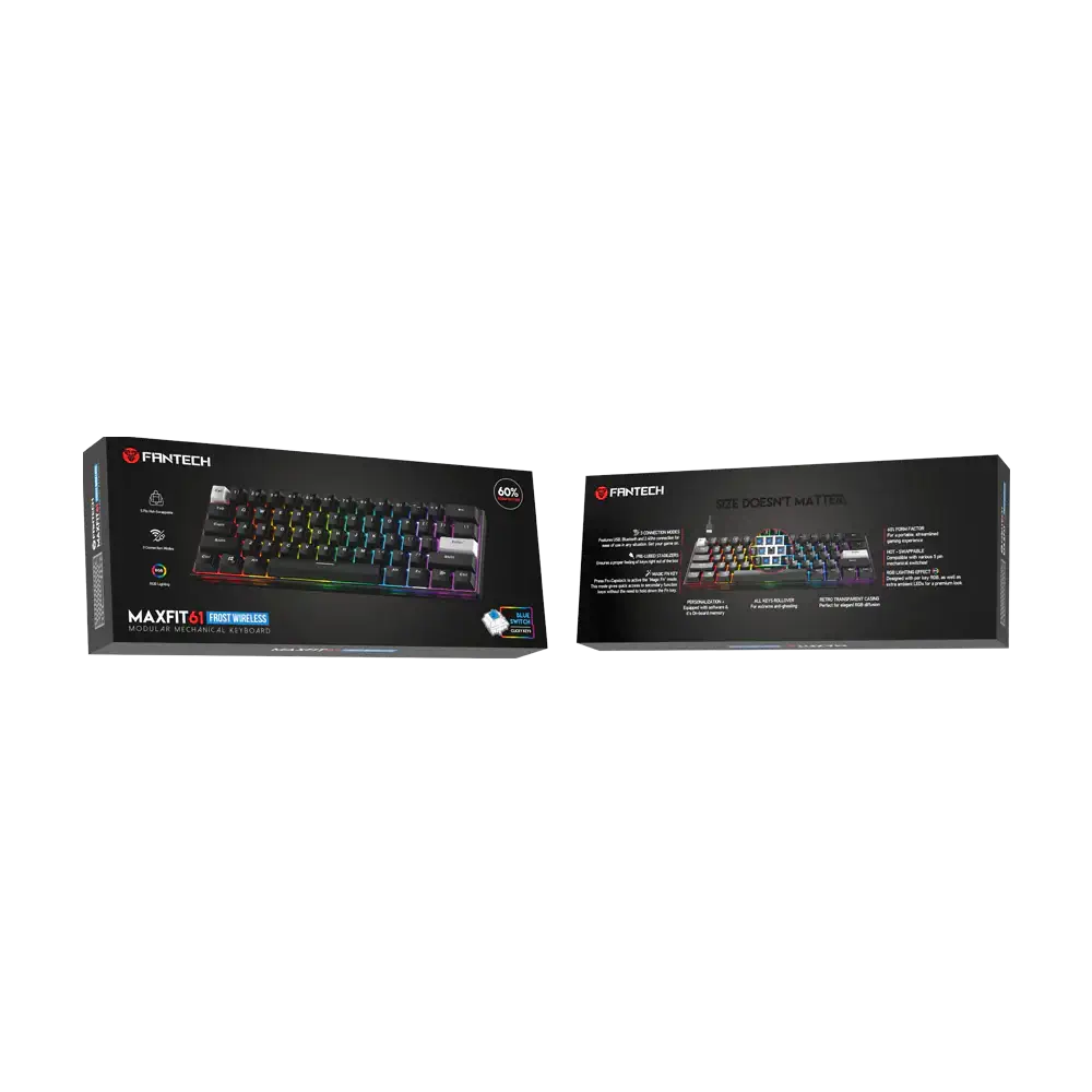 Fantech 60% RGB Mechanical Keyboard Black (MAXFIT61)