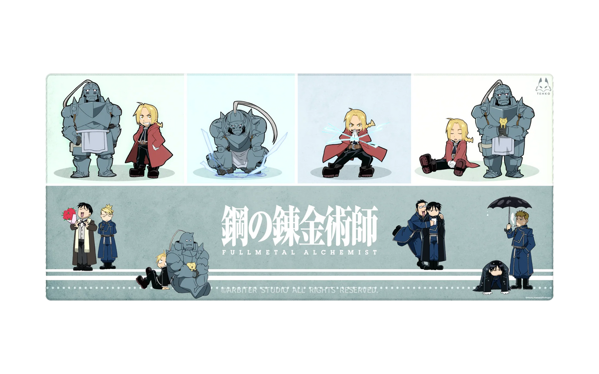 Fullmetal Alchemist: Brotherhood Chibi Alchemists XL cloth mousepad, top view