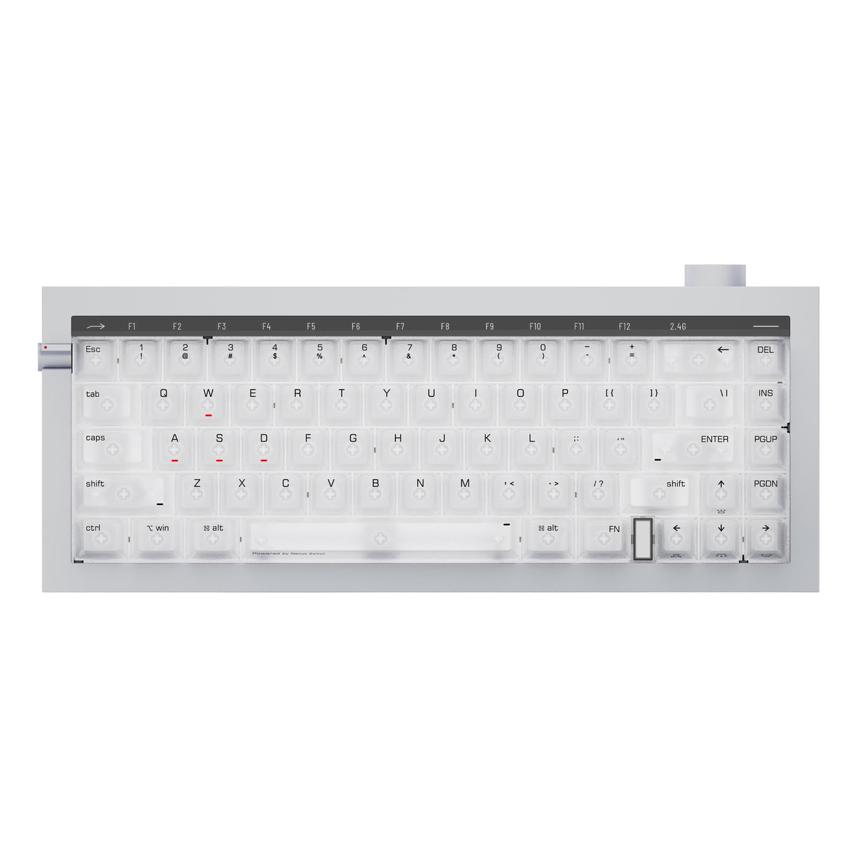 Lofree Hyzen67 keyboard in Silver, top view