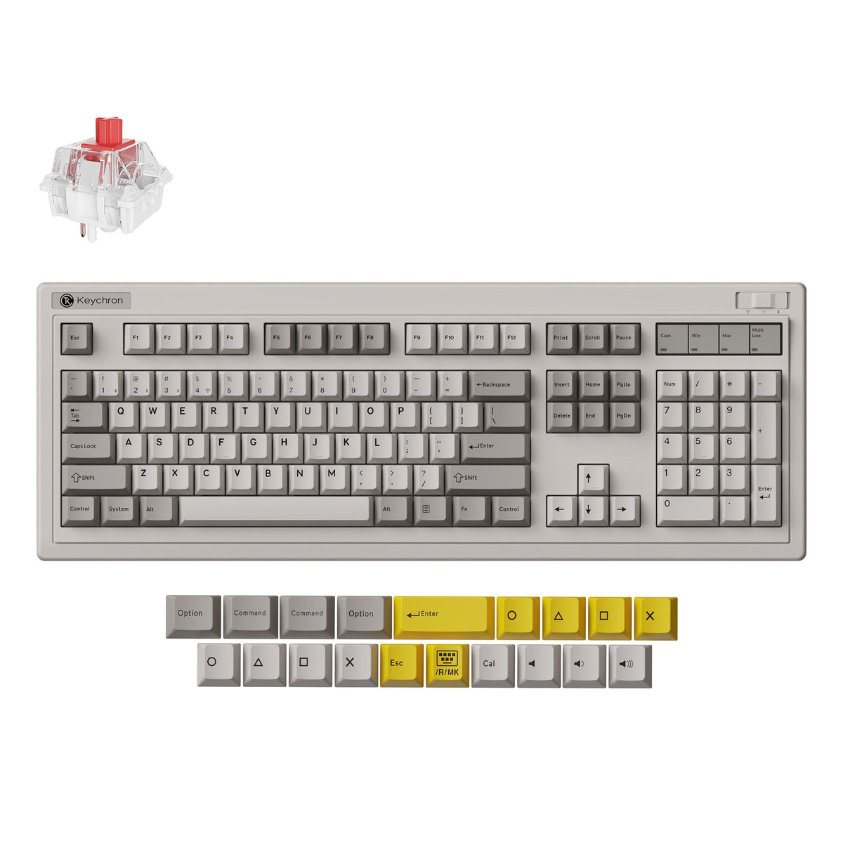 Keychron R6 QMK Wireless Mechanical Keyboard – Retro / Super Red