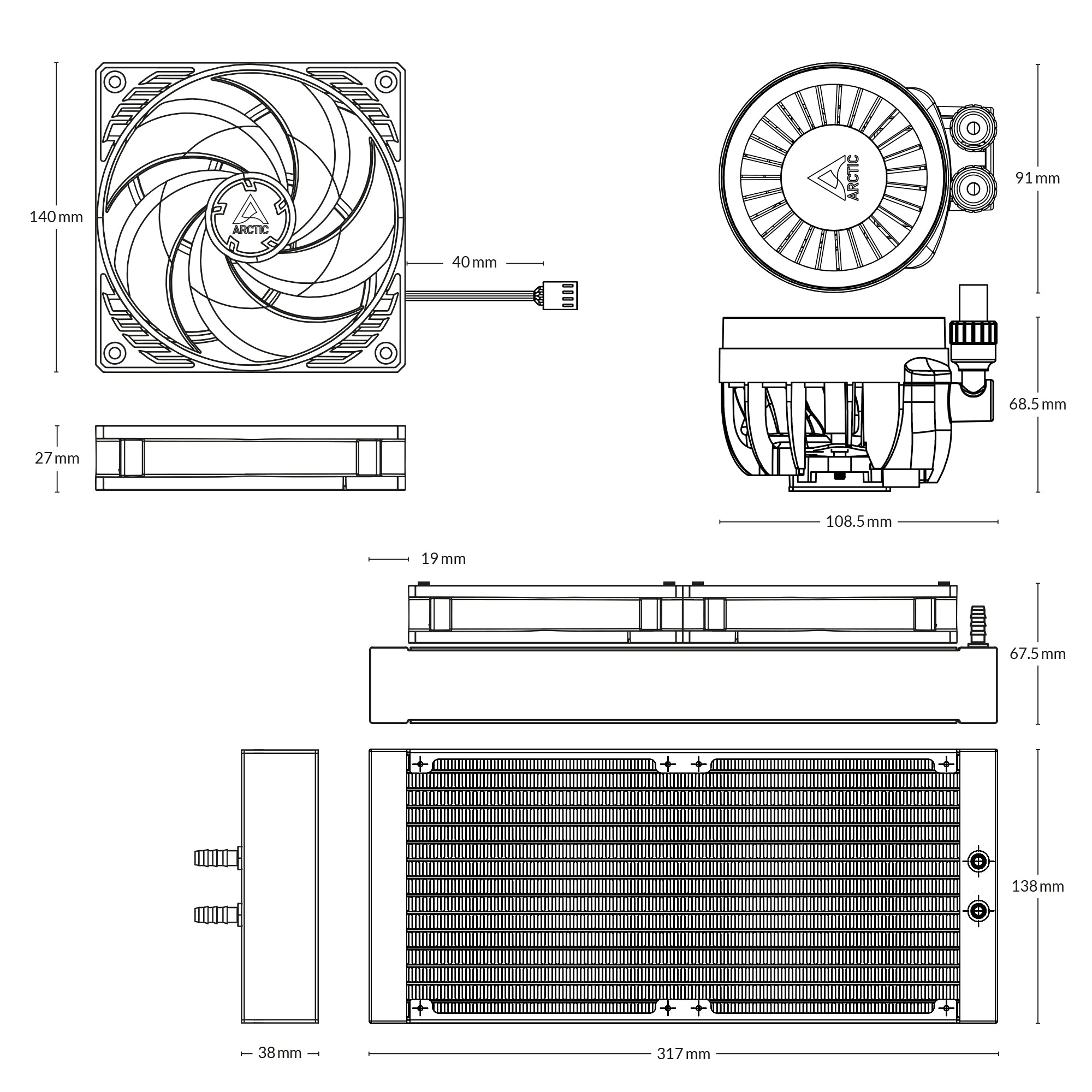 Arctic Liquid Freezer III Pro 280mm AIO Liquid Cooler Black