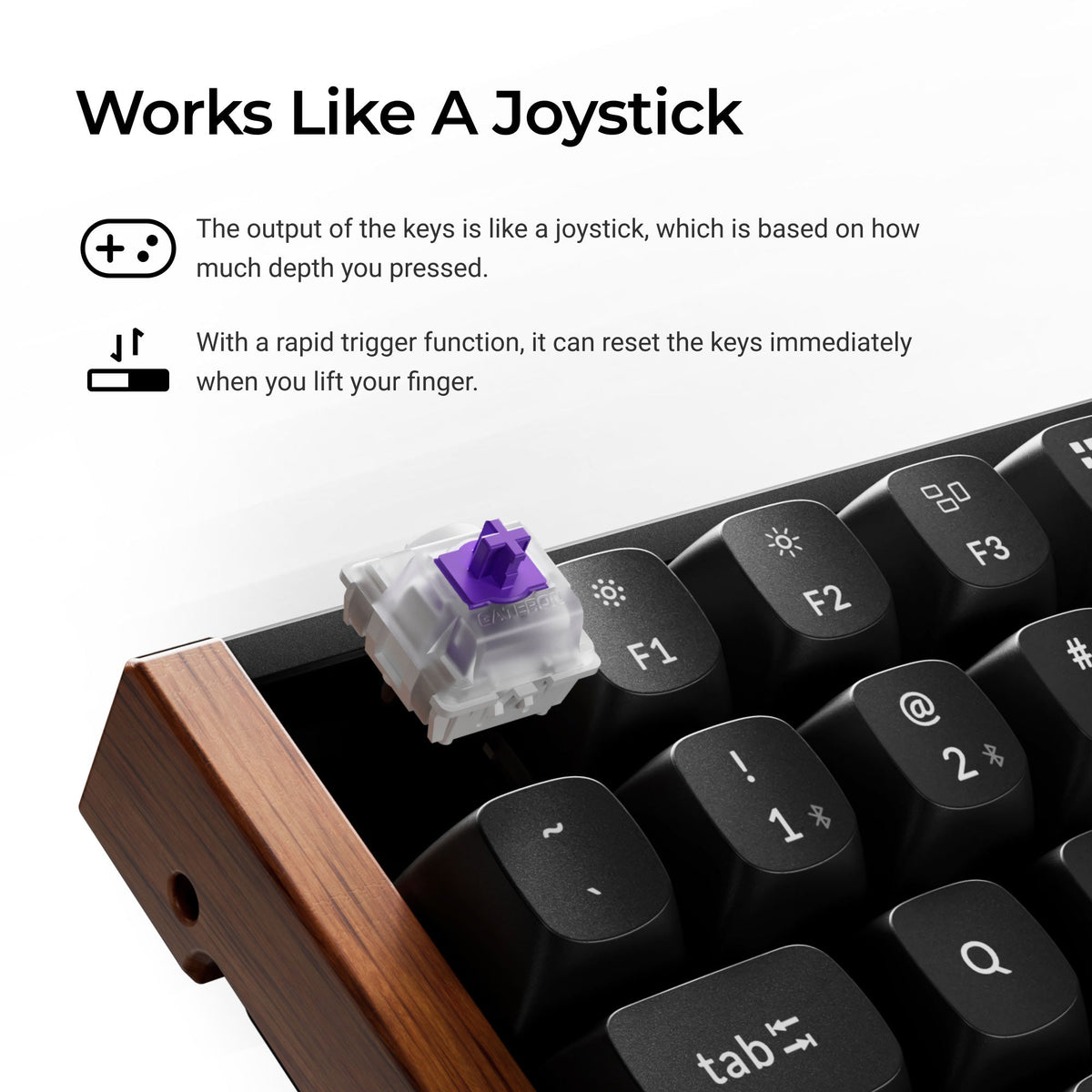 Keychron K2 HE Side Wood Frame Wireless Magnetic Keyboard – photo 3