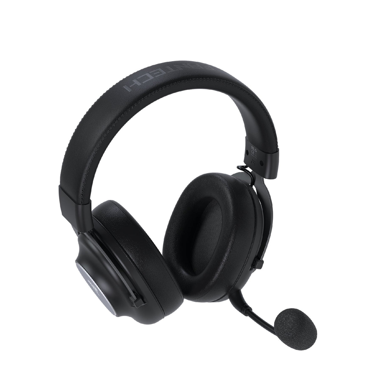 Fantech STELLAR WHG05 in Black with boom mic, angled view