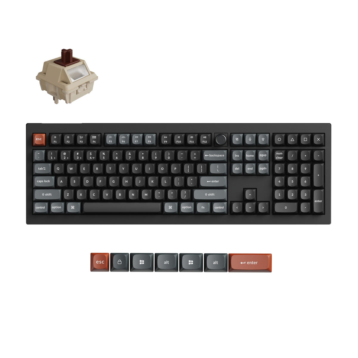 Keychron V6 Ultra 8K Wireless Mechanical Keyboard – Black / Silk POM Brown