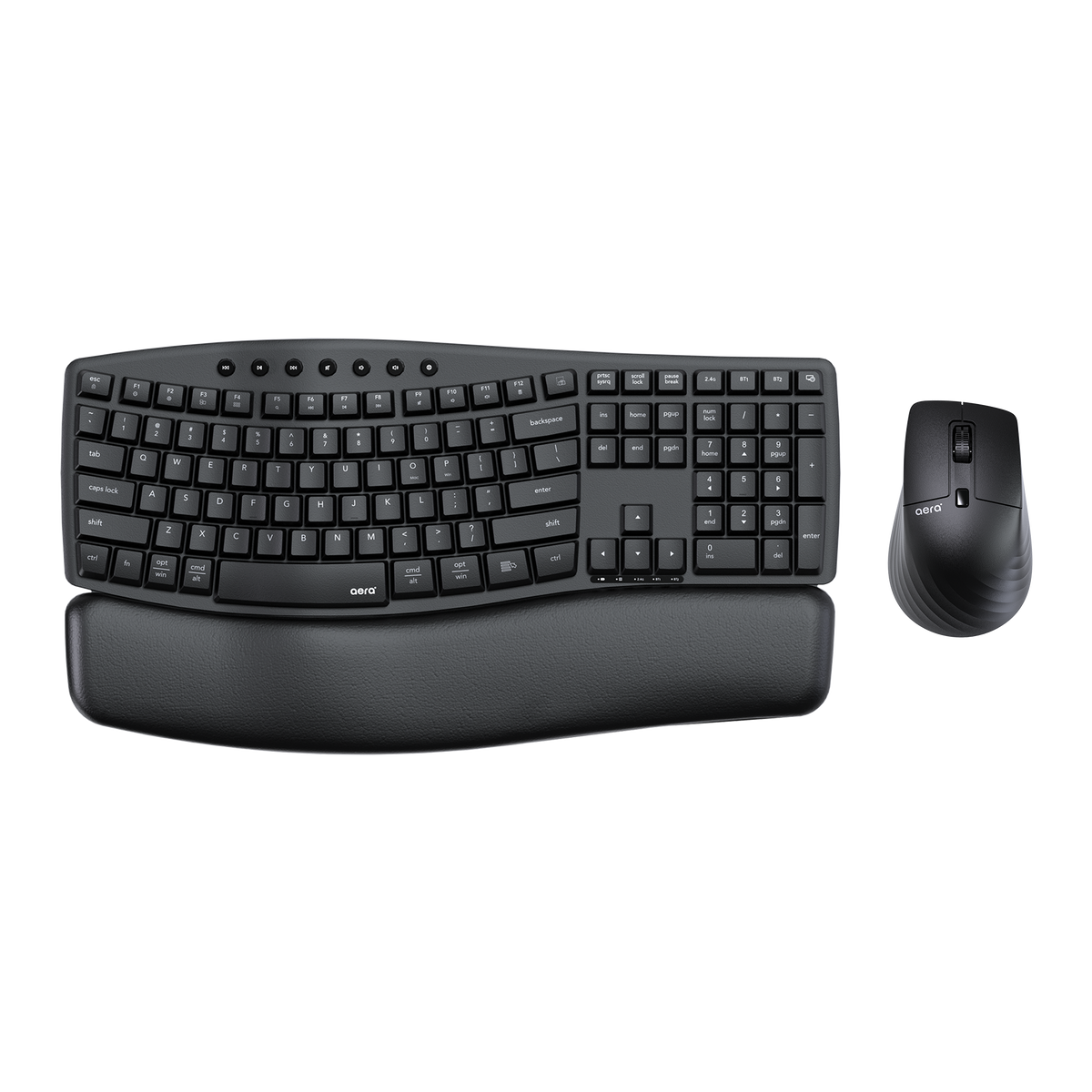 Fantech AERA ARCH keyboard with wrist rest and mouse, top view