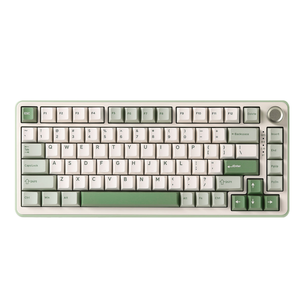 YUNZII B75 Pro in Matcha Green, front view without lighting