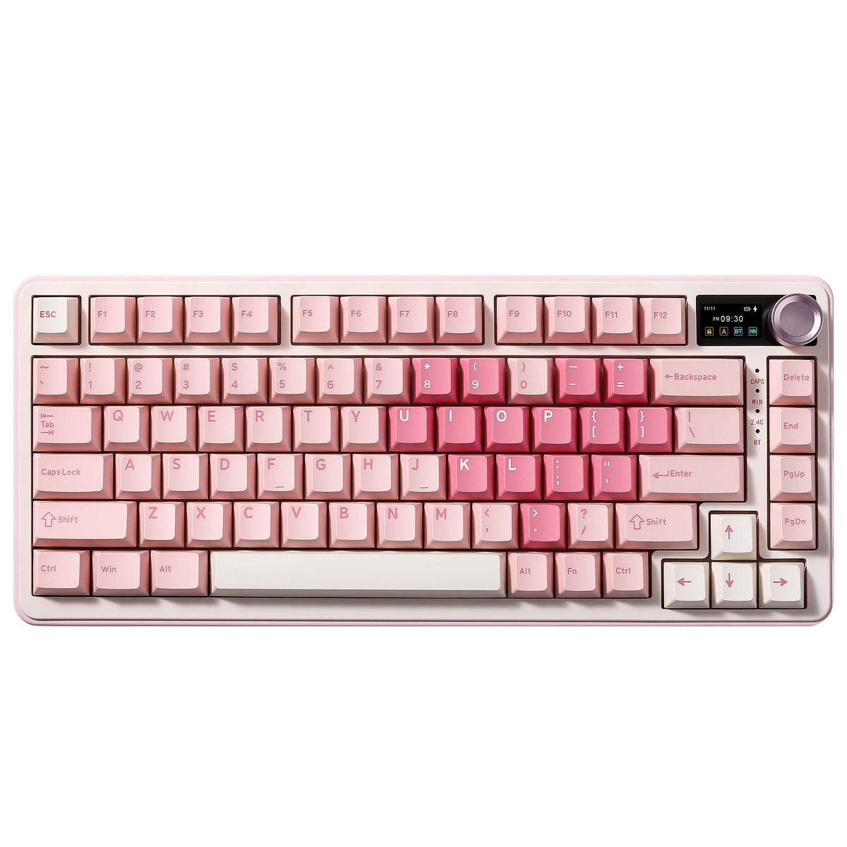 YUNZII B75 Pro Max in Pink Heart, top view