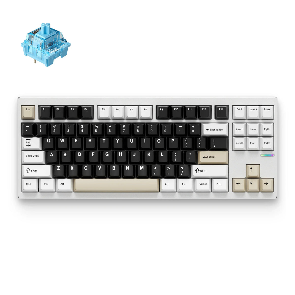 MCHOSE GX87S keyboard in Milky Brown with Mist Blue switch