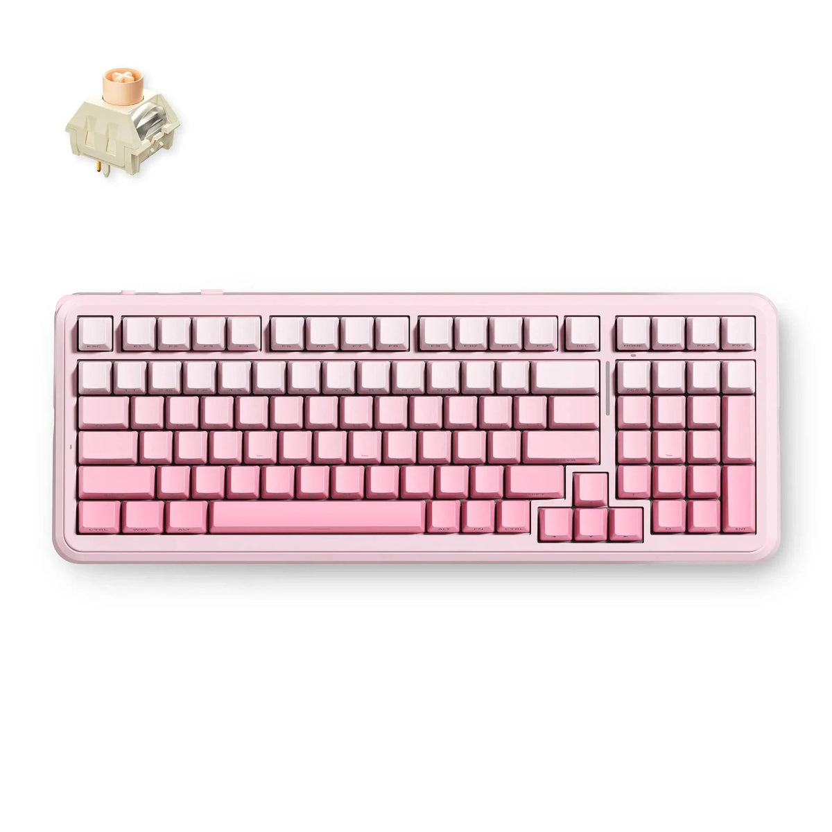 MCHOSE K99 V3 keyboard in Pink Gradient with Icy Creamsicle switch