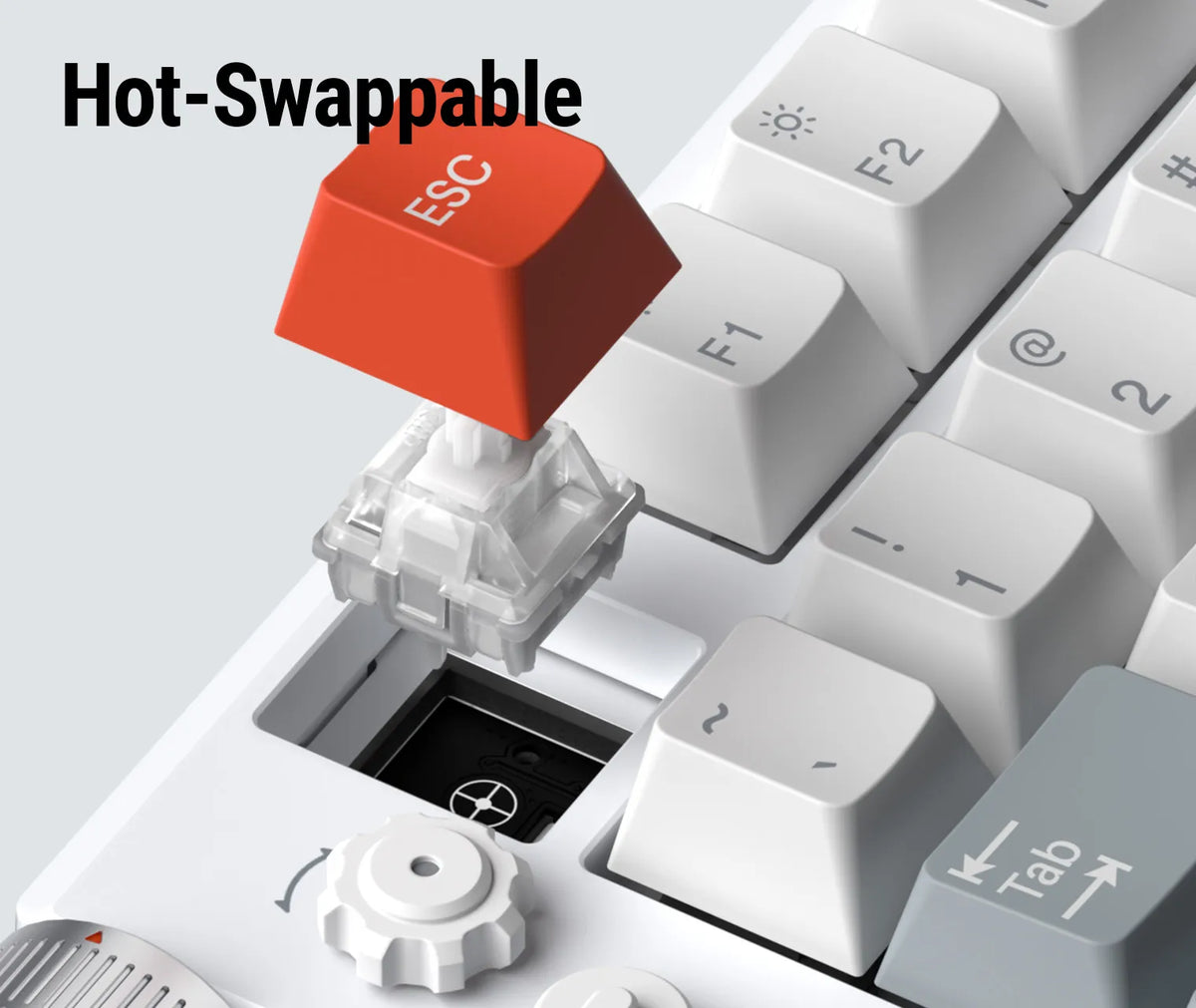 NuPhy Field75 HE V2 hot-swappable magnetic switch being lifted out
