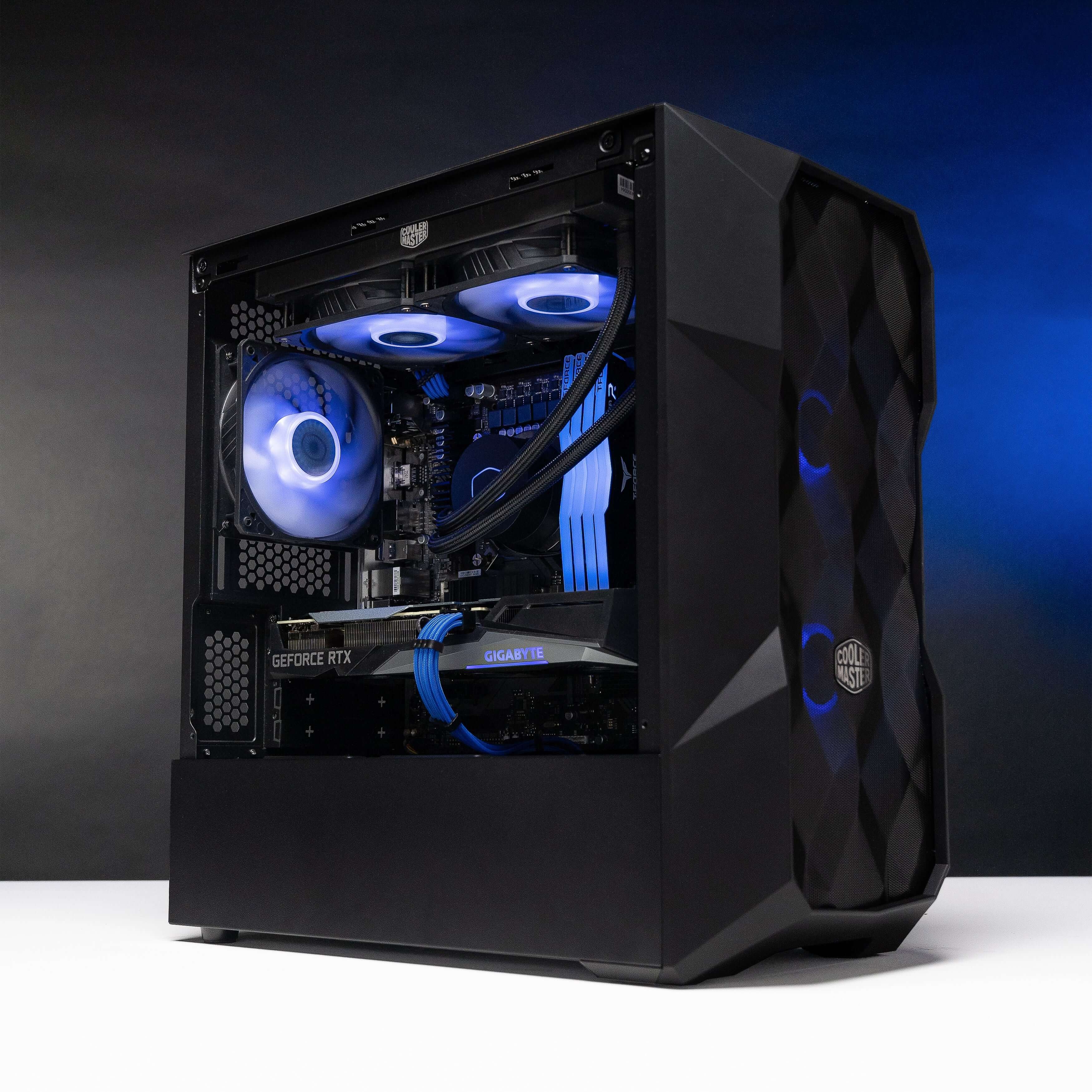Collection of Glacier gaming PCs known for their powerful performance and stunning aesthetics