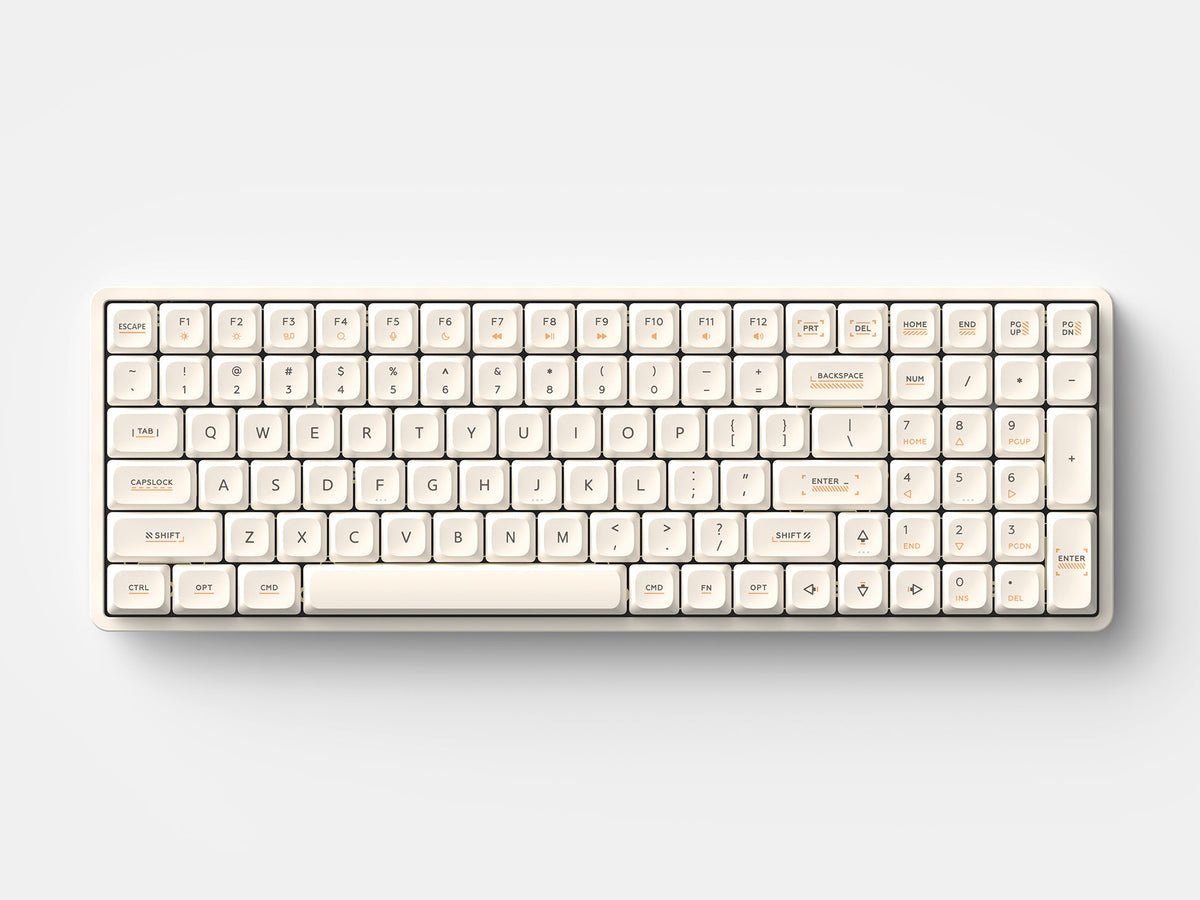 IQUNIX Magi96 in Ochre White with number pad, top view