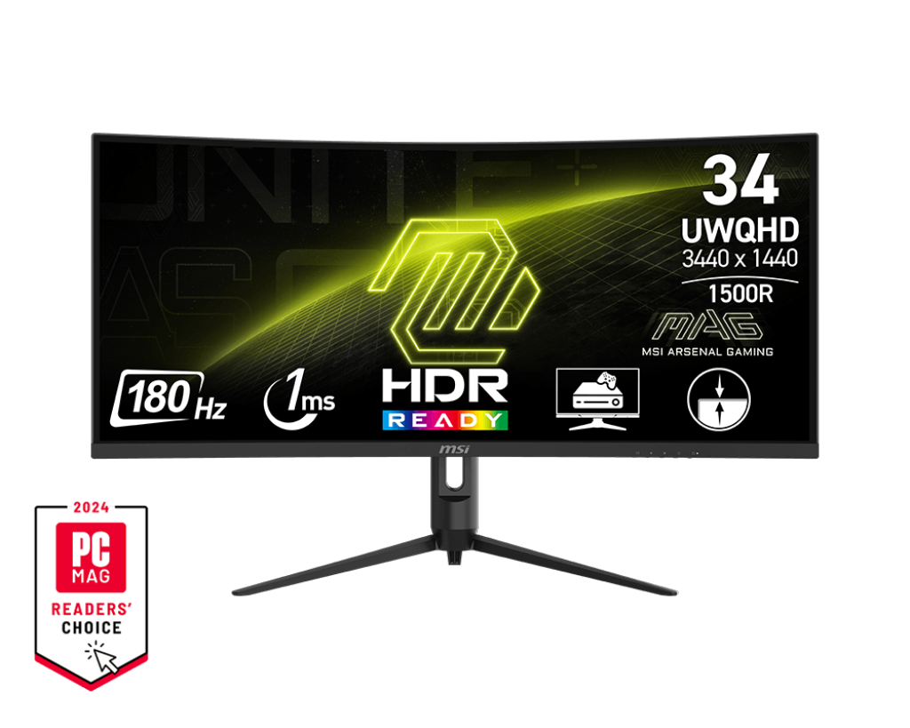 MSI MAG 342CQR E2 34" UWQHD VA 180Hz Adaptive-Sync Curved Gaming Monitor