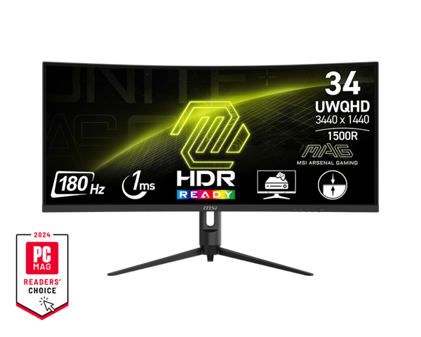 MSI MAG 342CQR E2 34" UWQHD VA 180Hz Adaptive-Sync Curved Gaming Monitor