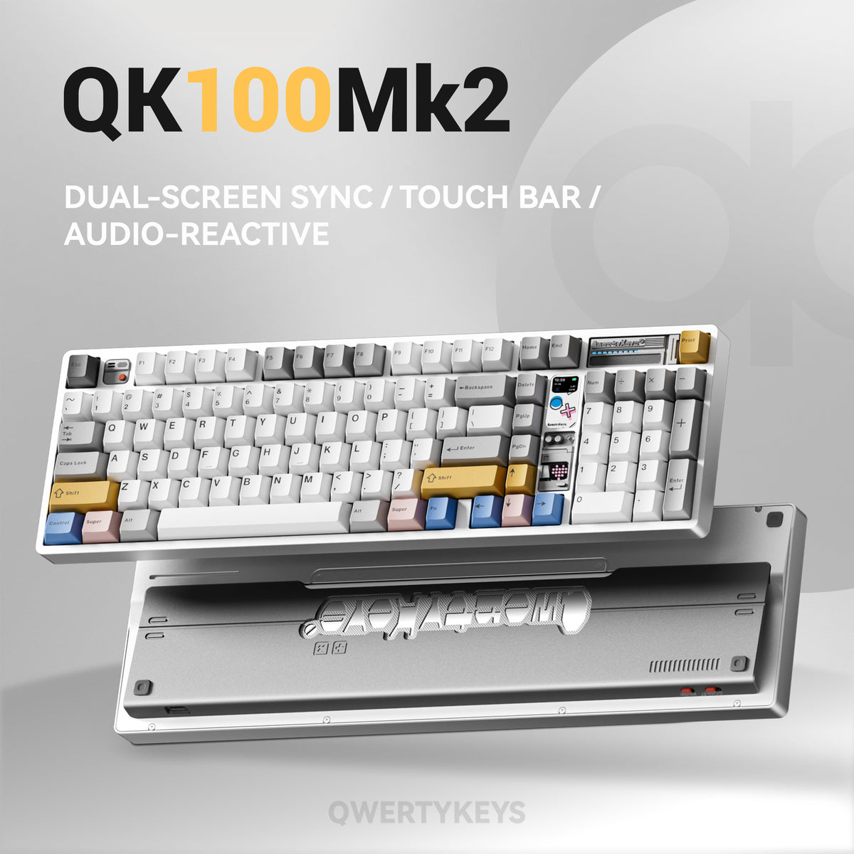 QK100 Mk2 in Radiant Silver, front and underside
