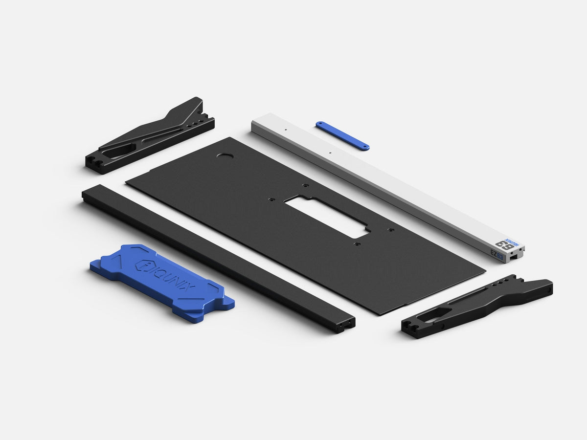 EZ63 aluminium case parts in black and blue