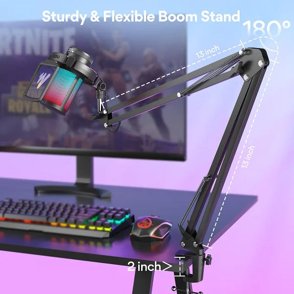 MAONO DGM20S boom arm dimensions and desk clamp