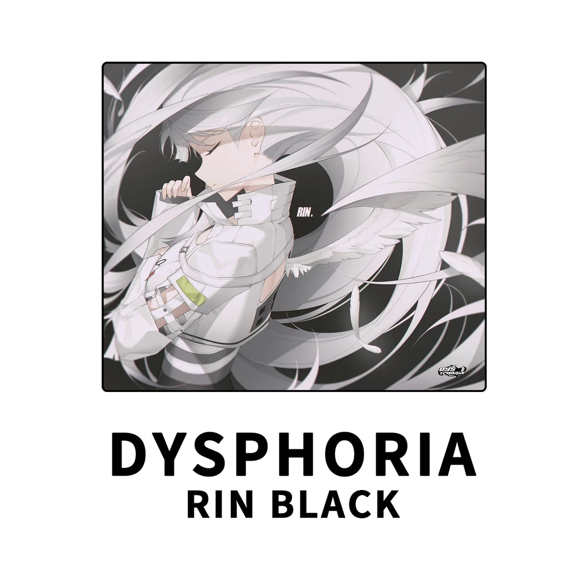 Dysphoria RIN Black glass mousepad with its name card