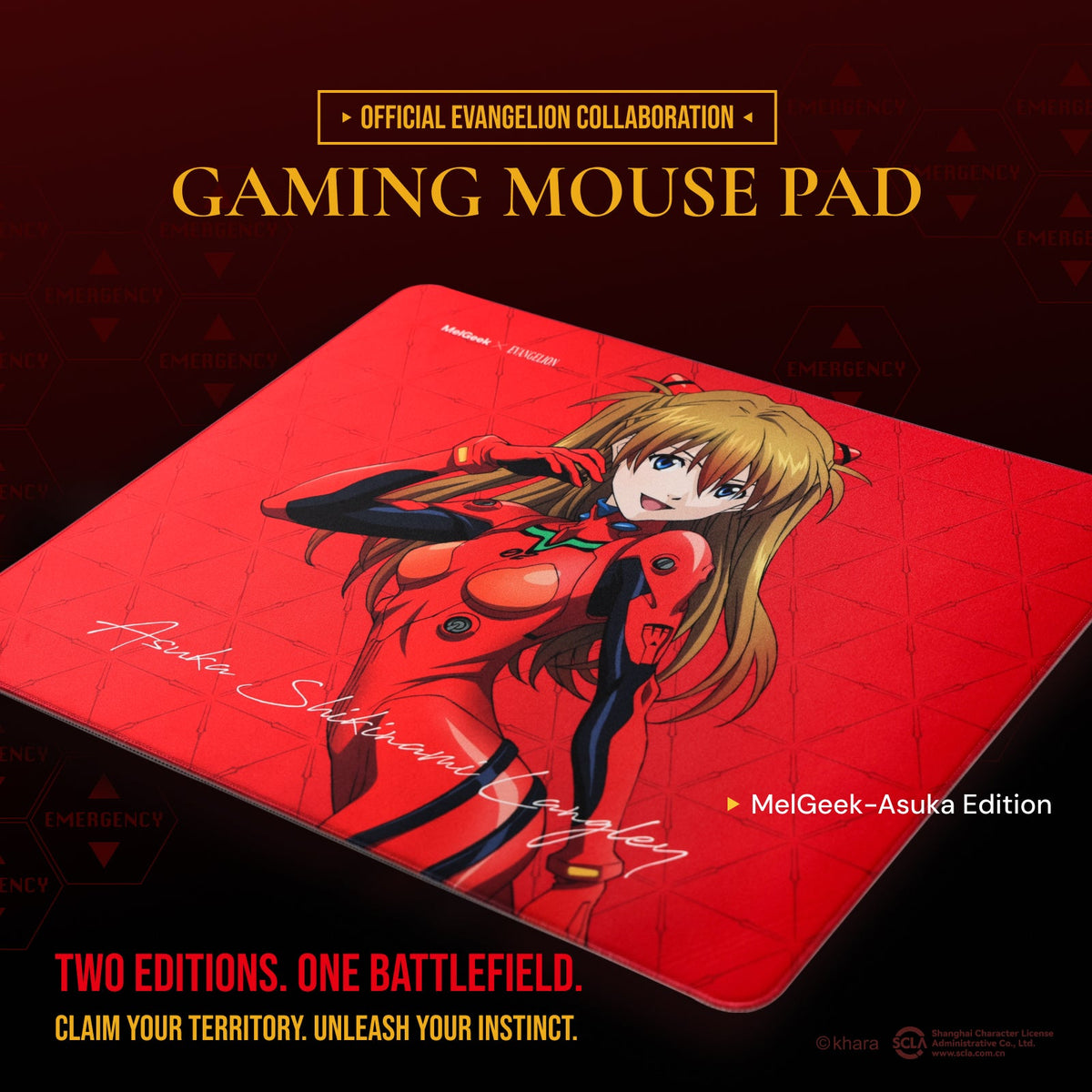 Asuka design mouse pad at an angle