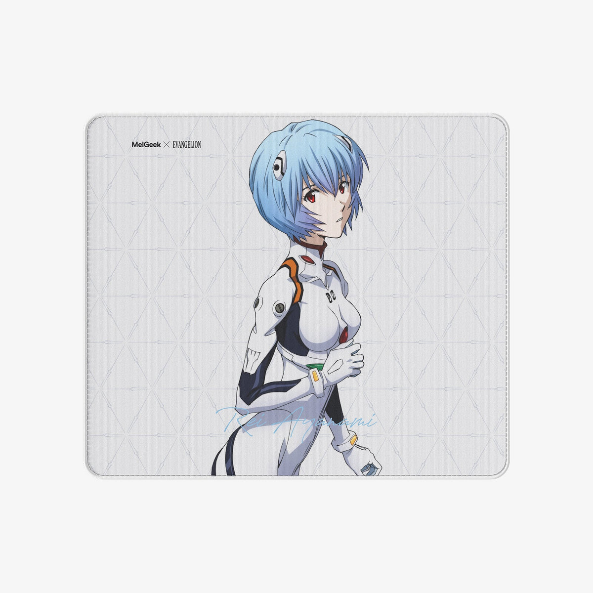 Rei Ayanami (EVA-00) design mouse pad in white