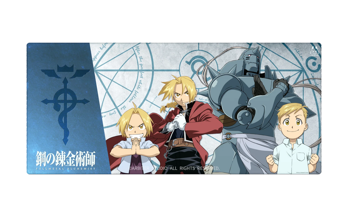 Fullmetal Alchemist: Brotherhood Ed & Al XL cloth mousepad, top view
