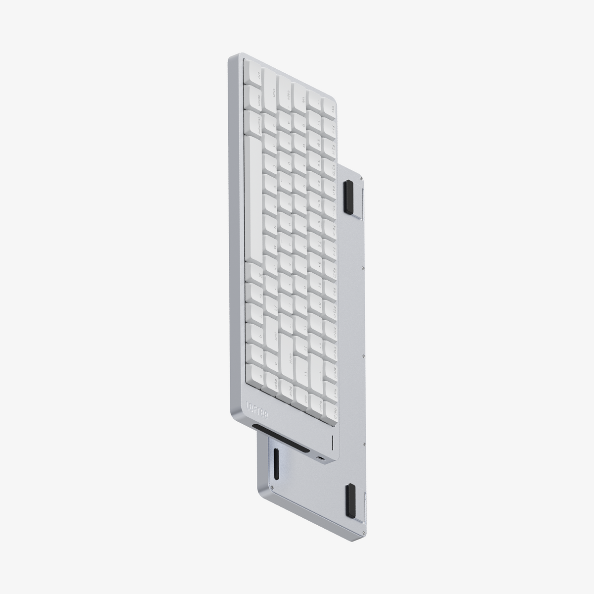 Lofree Flow 2 84 keyboard in Silver, top and underside