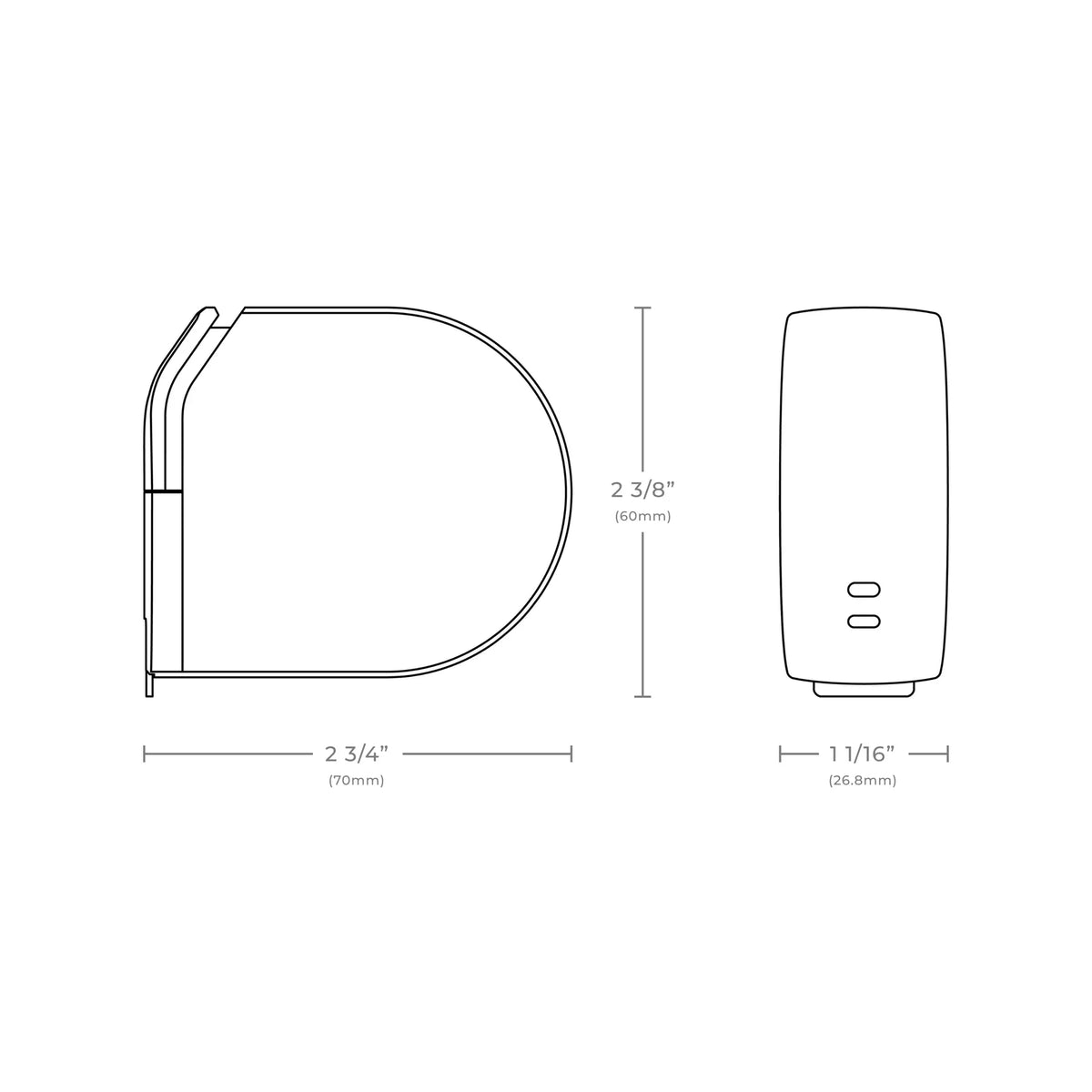 HOTO Self-Lock Measure Tape dimensions
