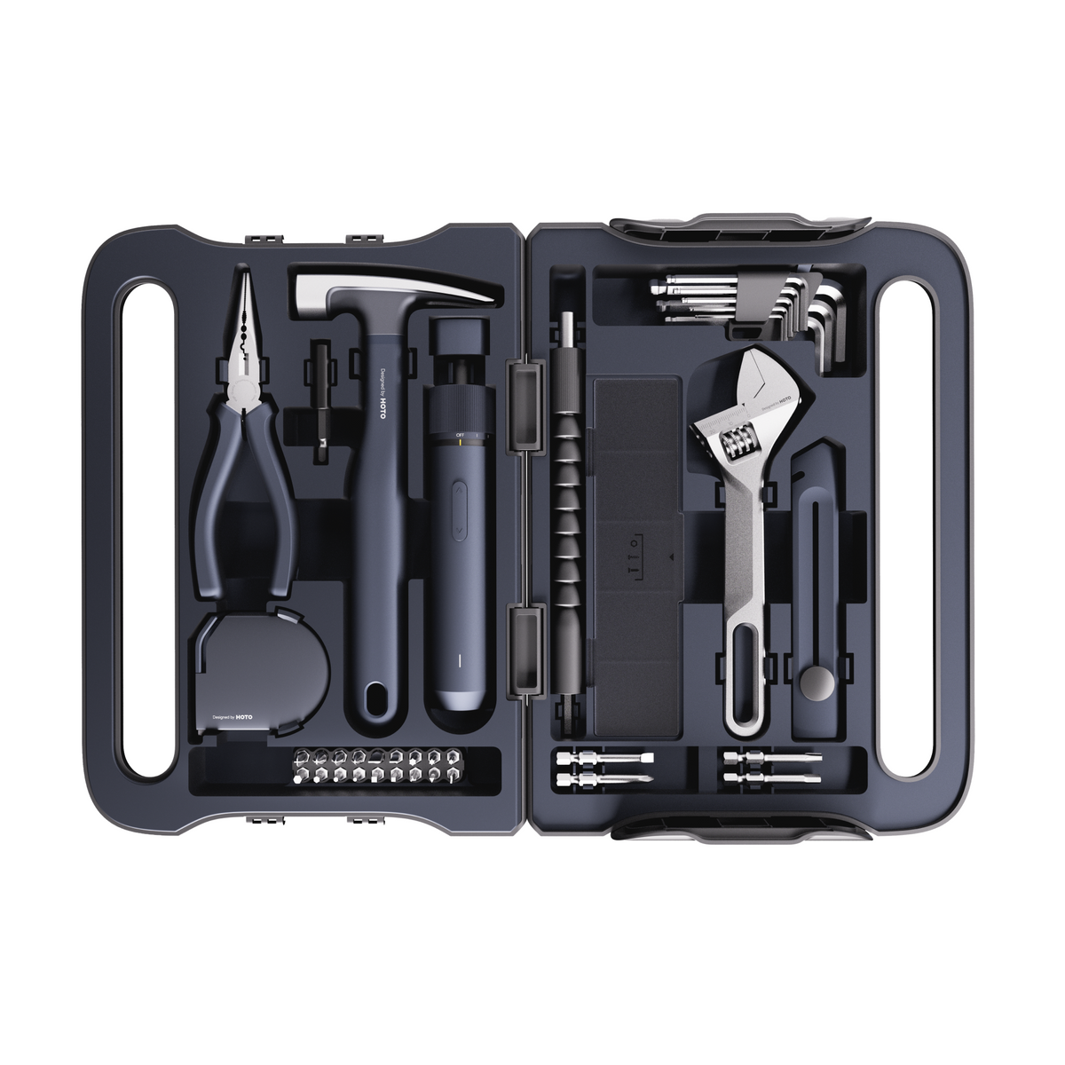 HOTO 40-Piece Household Tool Set, open case