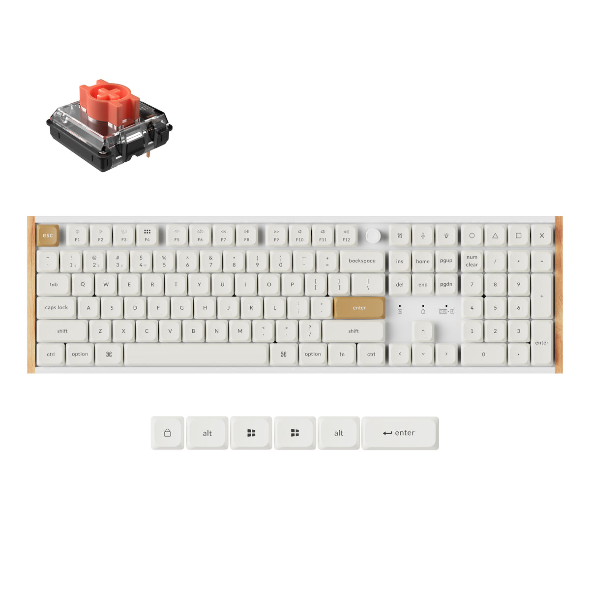 Keychron K5 Ultra 8K Wireless Mechanical Keyboard – White / Milk POM Silent Red