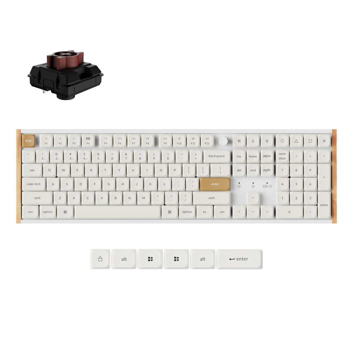 Keychron K5 Ultra 8K Wireless Mechanical Keyboard – White / Milk POM Brown