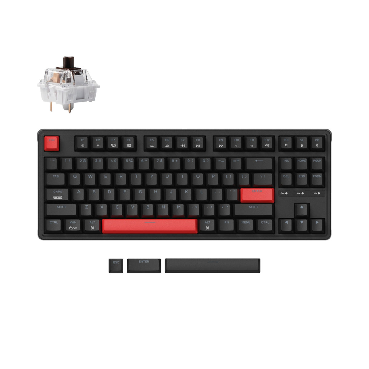 Keychron C3 Pro with Keychron Mechanical Brown switch, top view