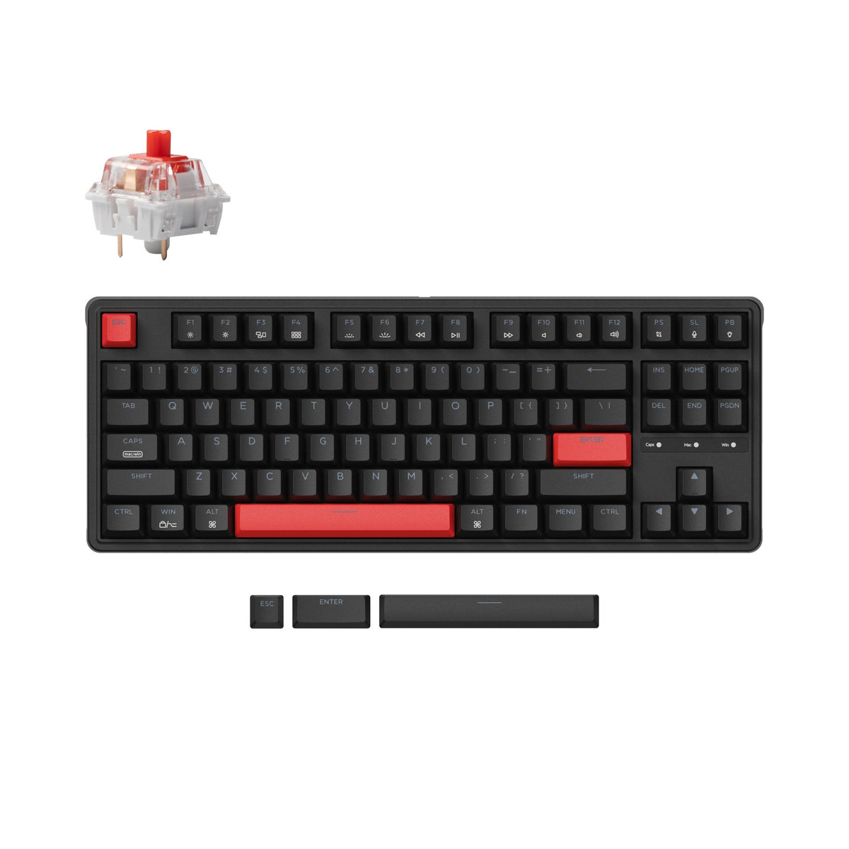 Keychron C3 Pro with Keychron Mechanical Red switch, top view