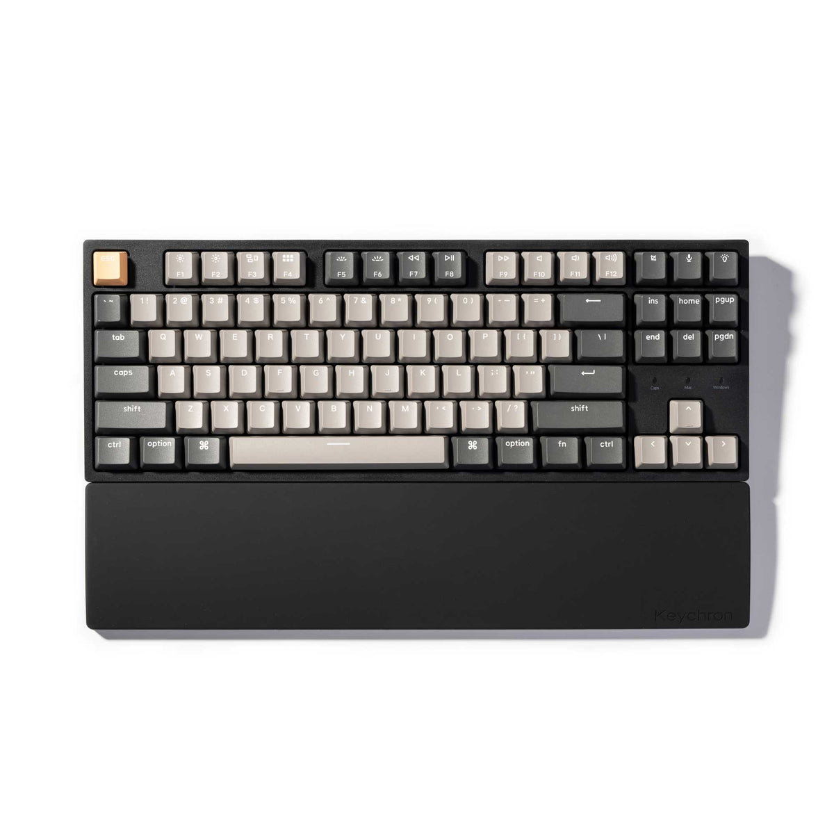 Keychron Silicone Palm Rest in Black, 358 mm, for 80% keyboards such as the K8 and C1 (keyboard not included)