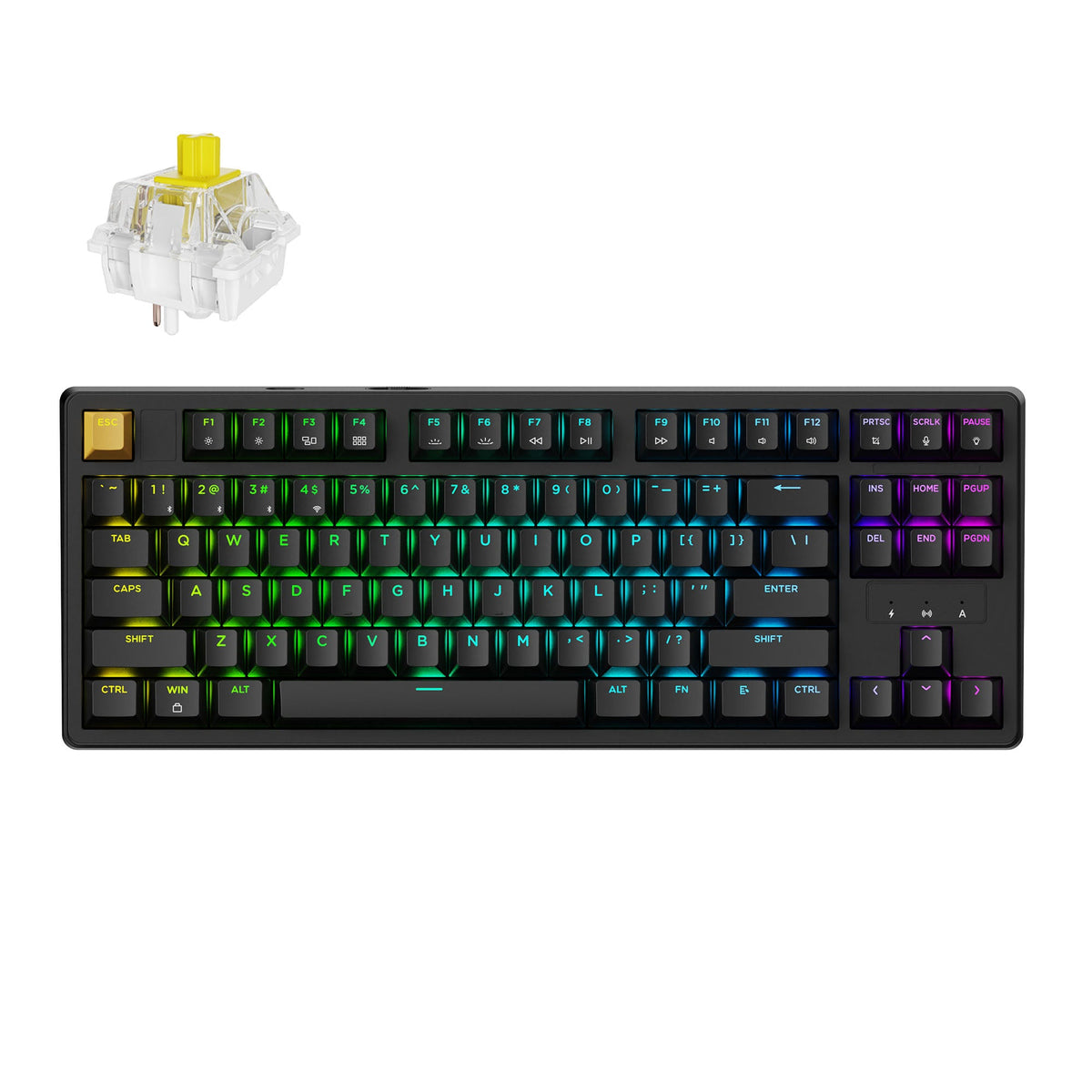 Keychron J4 in Black with Super Banana switch, top view