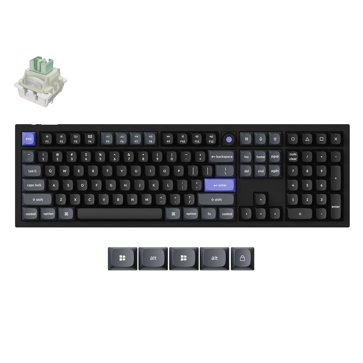 Keychron Q6 HE 8K Wired Magnetic Switch Keyboard – Black / Ultra-Fast Lime Magnetic