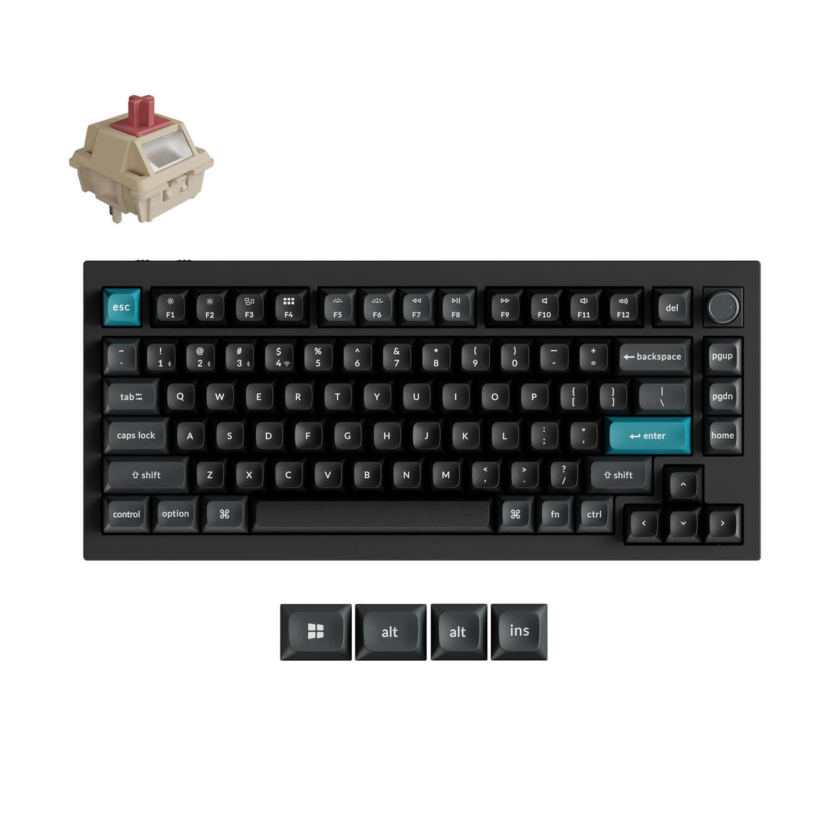 Keychron Q1 Ultra 8K Wireless Mechanical Keyboard – Black / Silk POM Red