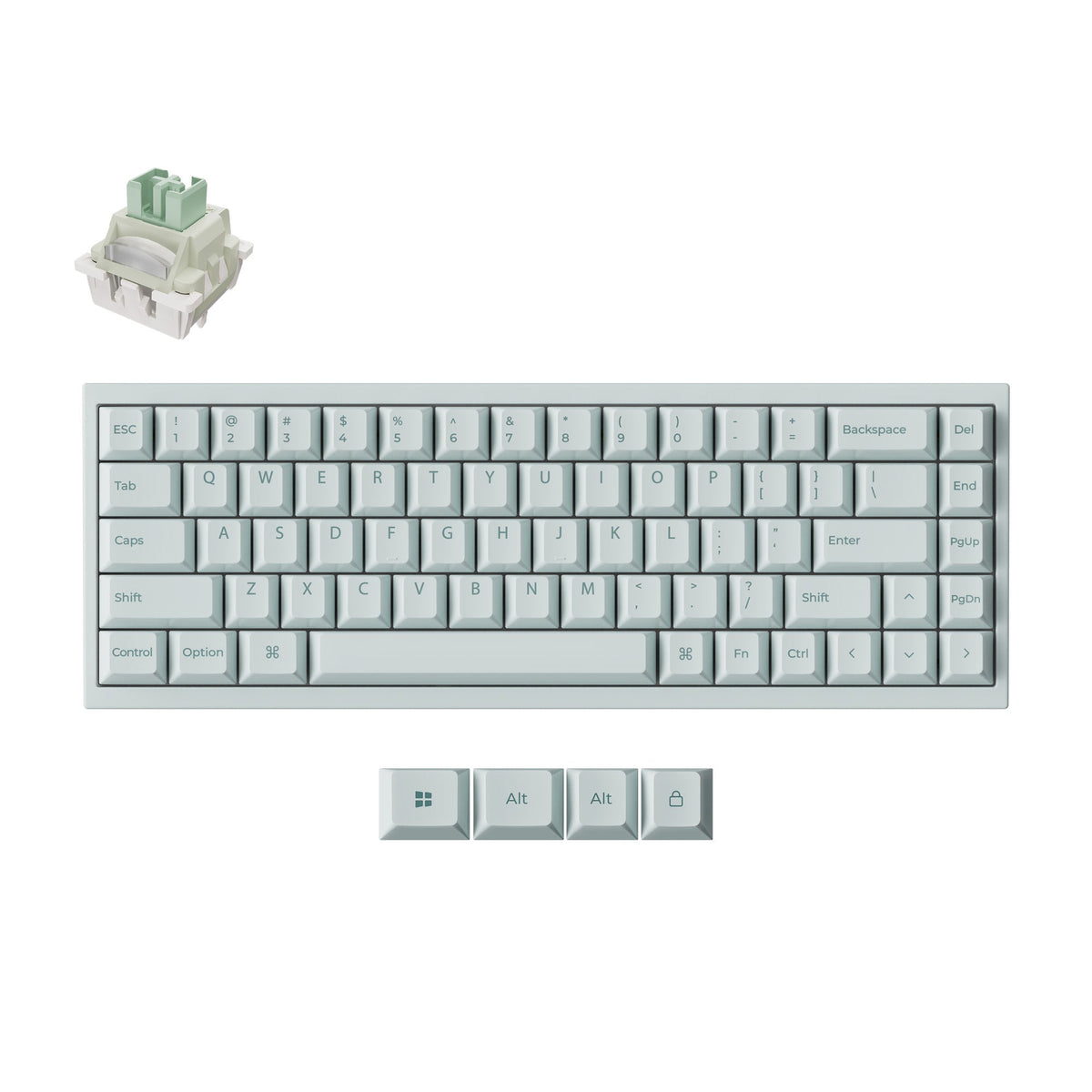 Keychron Q16 HE 8K in Light Green, top view