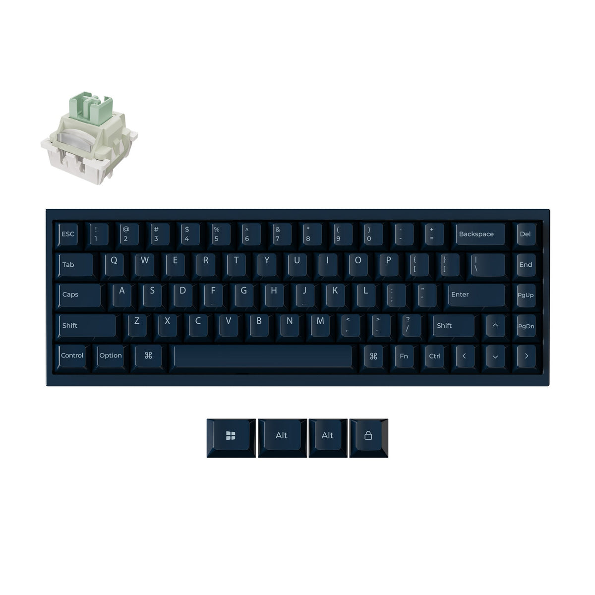 Keychron Q16 HE 8K in Navy Blue, top view