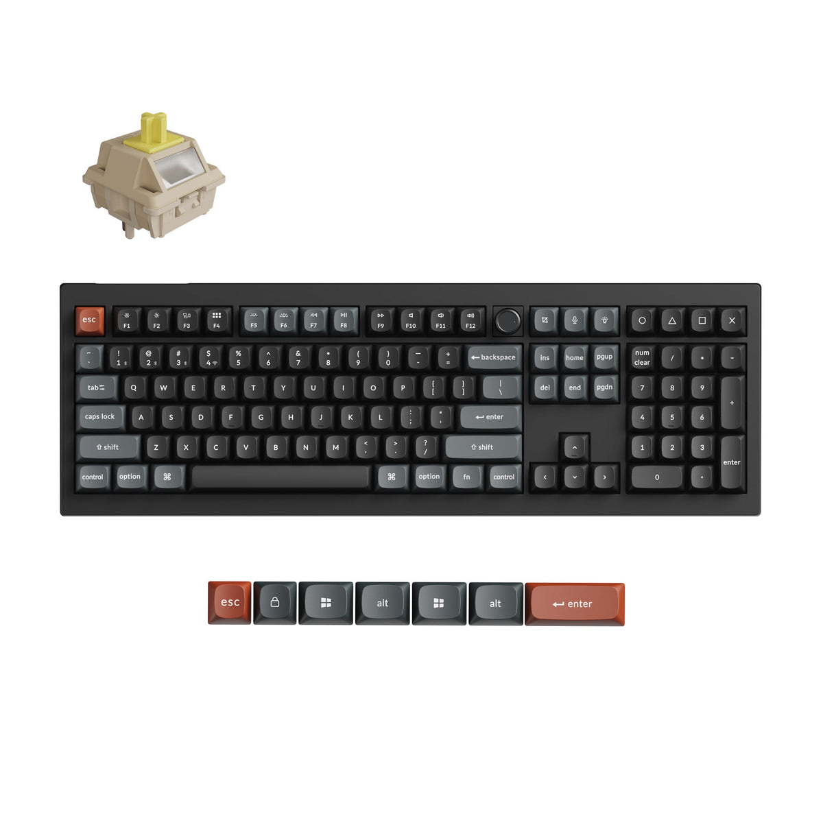 Keychron V6 Ultra 8K Wireless Mechanical Keyboard – Black / Silk POM Banana