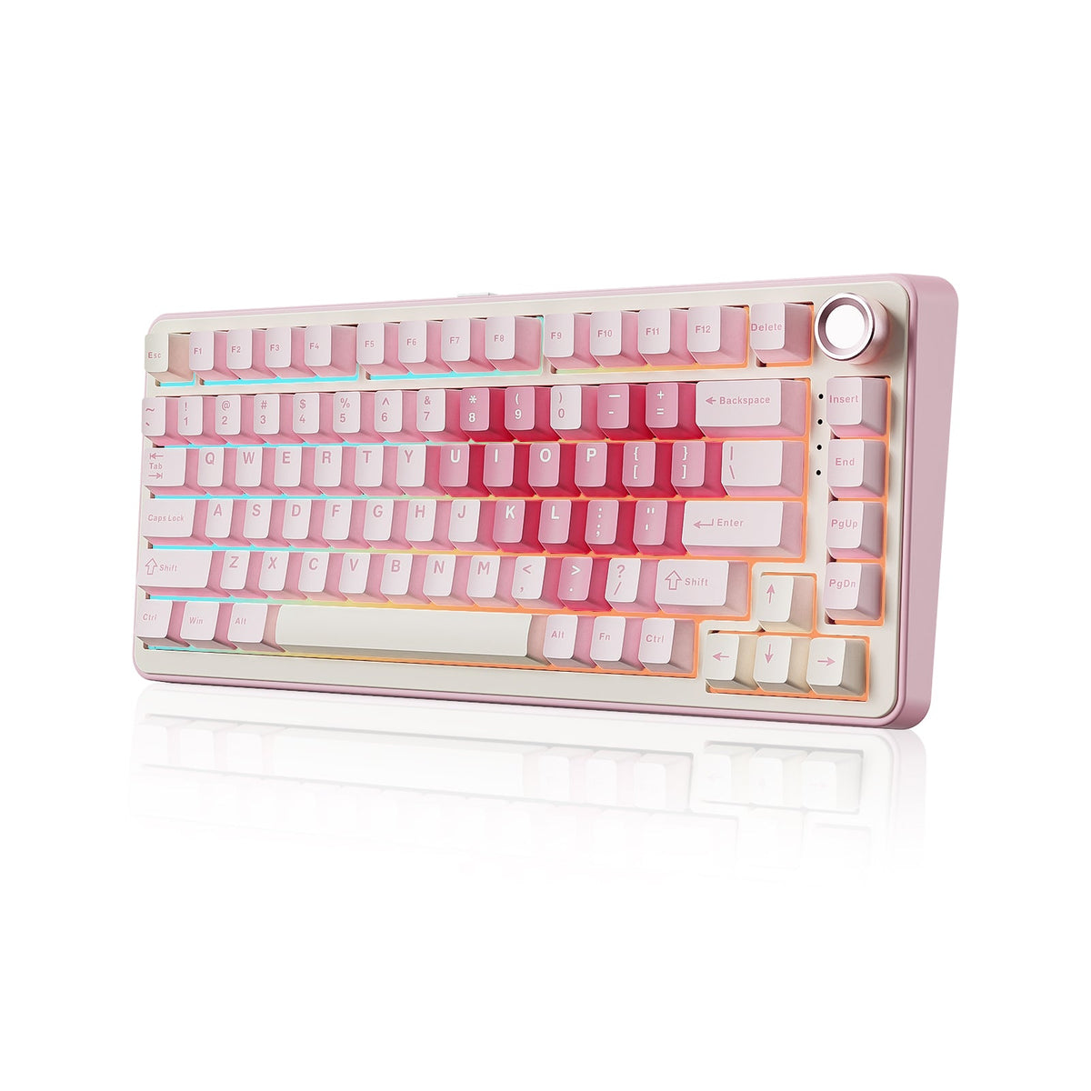 YUNZII B75 Pro in Pink, angled view