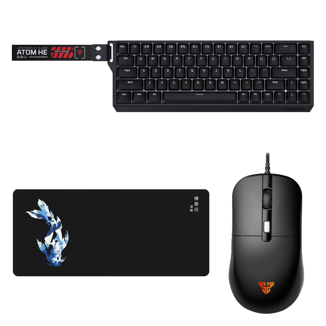 Fantech Gaming Desk Setup Bundle: ATOM HE68 Keyboard + Kanata VX9S Mouse + MP905 Desk Mat: everything in the bundle
