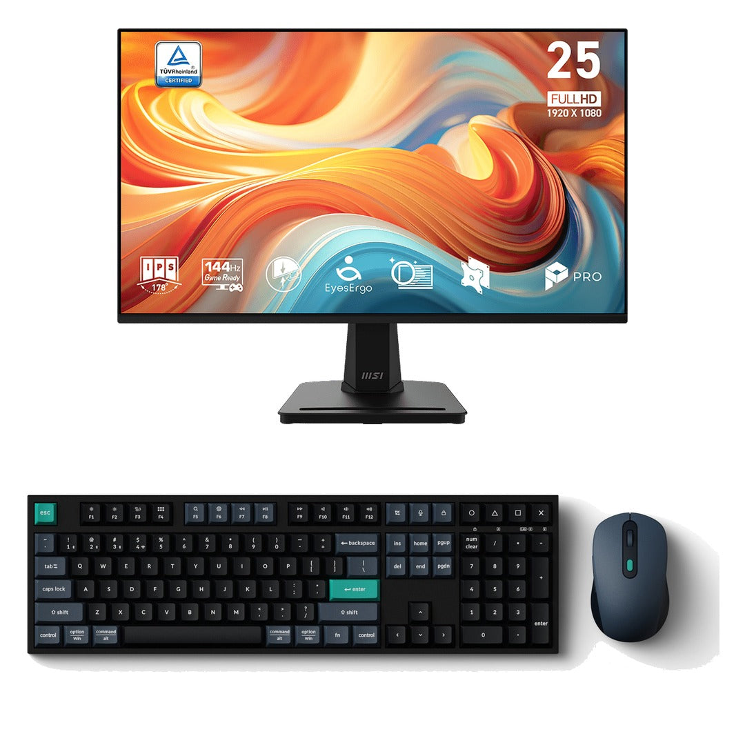 MSI PRO MP251 24.5" 144Hz Monitor + Keychron B36 & BM25 Wireless Keyboard & Mouse Bundle: everything in the bundle