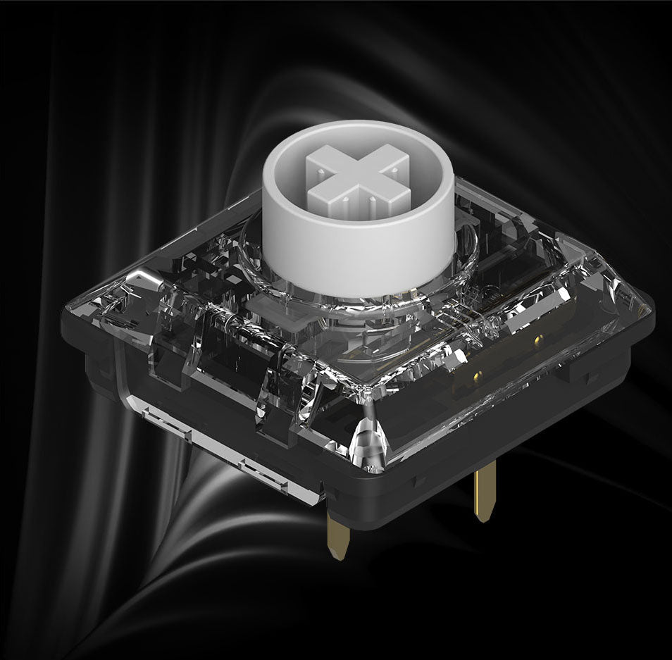 IQUNIX Gold Red low-profile switch close-up