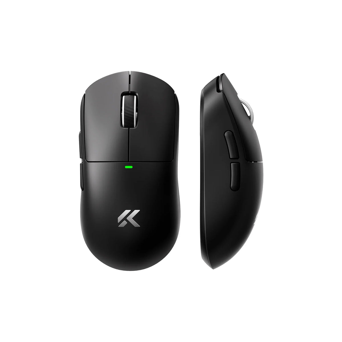 MCHOSE A5 V3 gaming mouse in Black, top and side view