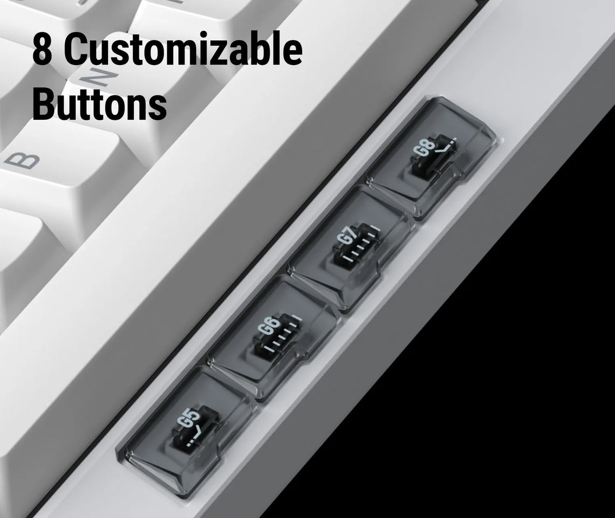 NuPhy Field75 HE V2 row of customisable buttons below the space bar