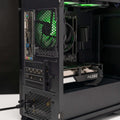 ASUS A520M-K Prime motherboard showcased in a top-down view of the ARROW: LVL 3 Gaming PC